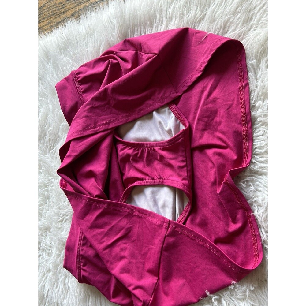 Lands End Women’s Size Large Pink Swim Suit Skirt Skort Bottom Beach Pool - Picture 3 of 6